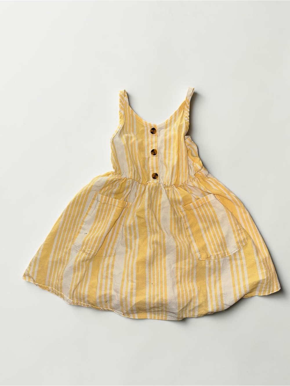 Strappy Yellow Stripe Girls' Sundress